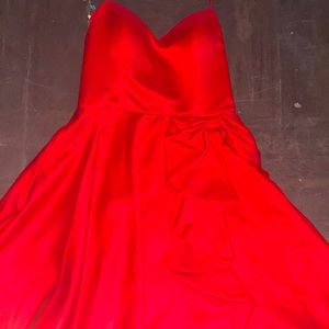 Red party dress
